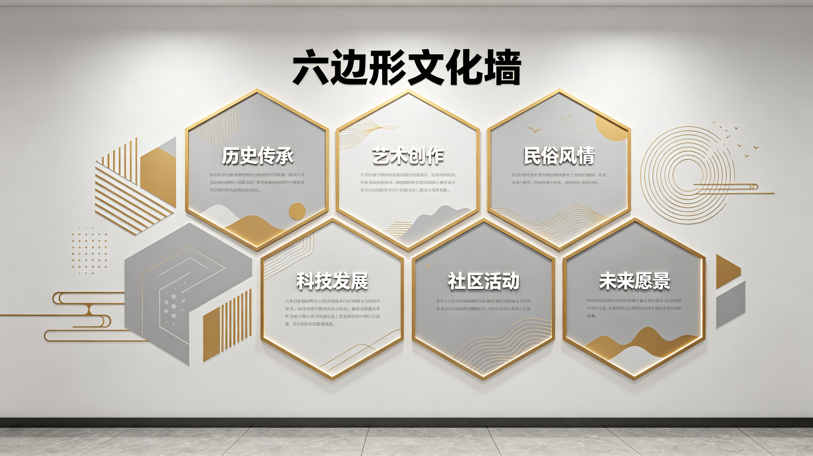  禹州企业文化墙 | 六边形信息美学